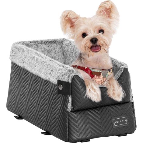 Siège auto pour chien console centrale, lavable, jusqu'à 4kg, noir (1/5)