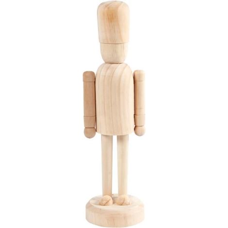 Figurine en bois - Casse-noisette - 45 cm - Détails fins - Bras mobiles - Socle stable