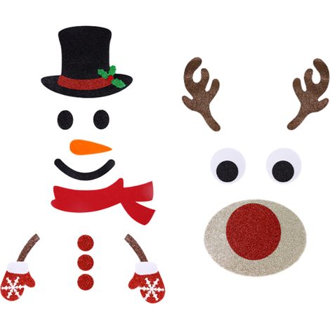 Lot de 2 décorations en feutrine, kit bricolage Noël, réutilisable, pour murs, portes, chambres d'enfants (1/5)