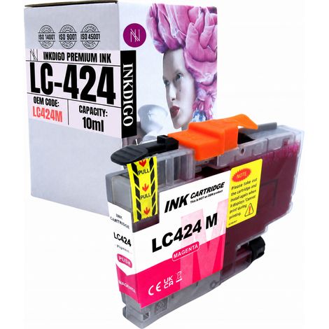 Inchiostro Inkdigo LC424M compatibile con Brother DCP-J1200DW DCP-J1200W certificato TÜV. (1/5)