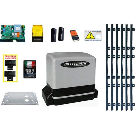 Kit Motore Automazione Cancello Scorrevole Automatico + 6mt Cremagliera 230v Dfm
