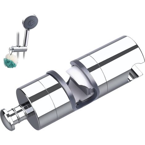 Auswechselbarer Handbrausehalter, Totill-Duschkopfhalter, 18–25 mm verstellbarer Durchmesser, ABS, verstellbare Ersatz-Handbrausestangenkopf-Schiebeklemme, Stützhalterung, Chrom