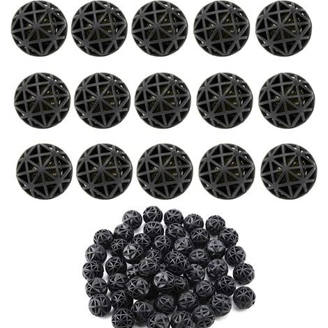 Filtration D'aquarium Boules Bio,100 Pièces Bio Boules Bio-Balls pour Filtration Nettoyage Boules de Filtration Bio Filtres Biologiques Balles pour Etang Aquarium Fontaine Cascade,16MM (1/5)