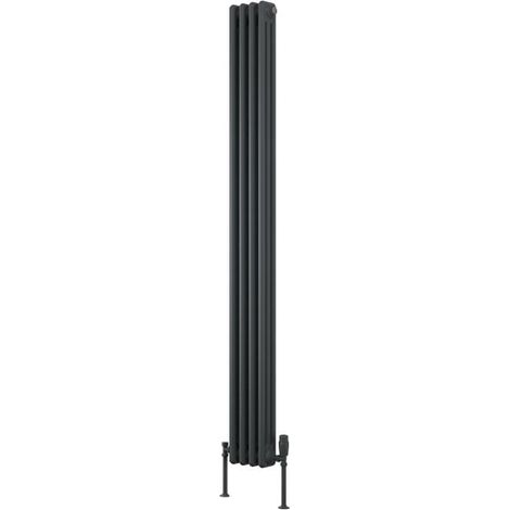 Reina Colona 2 Column Vertical Radiator 1800mm H x 200mm W - Anthracite (1/4)