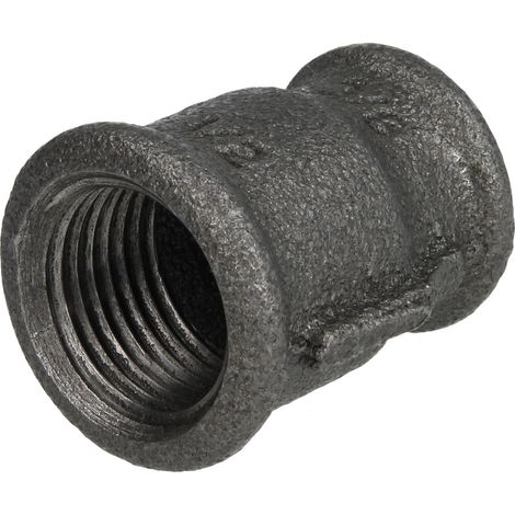 Raccord en fonte malléable noir manchon réduit 1/2'' x 3/8'' FF/FF