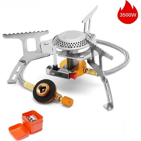 Réchaud à gaz de camping coupe-vent, brûleur touristique d'extérieur, chauffage puissant, réchaud de tourisme, fourneau portable, fournitures et équipement de pique-nique, réchauds de cuisine portable (1/2)