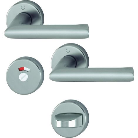 Ensemble sur rosace CONFLUENCE avec béquille - 40 mm - condamnation avec voyant - finition inox - HOPPE
