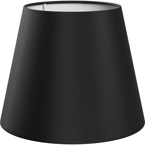 1 Abat-jour, Lin, Noir, 200mm, Anneau Réducteur, E27 E14, Salon Chambre (1/5)