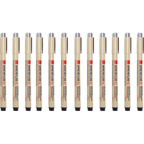 12Pcs Micro Line Pens Quick Dry Waterproof Colorfast Line Drawing Pen for Drawing Writing Product Architectural Design (1/5)