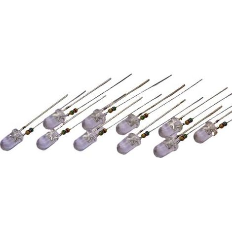 Led 5 Mm - Lot De 10 - Bleu - 12V - À Souder - Pour Tableau De Bord Et Instrumentation