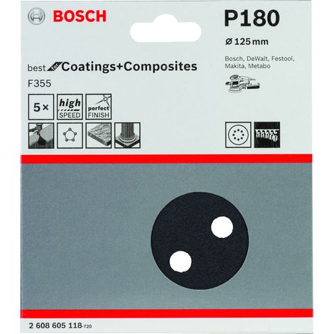 Bosch PRO F355 Lija 125 mm 180 - 2608605118 (1/2)