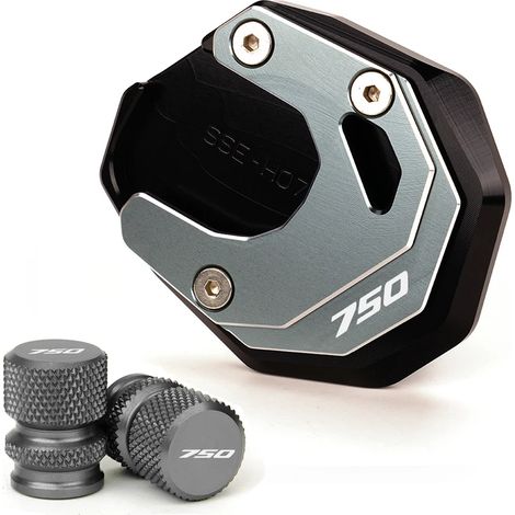 (1 jeu gris) Compatible avec HONDA Forza 750 2022, FORZA 750 2021 et FORZA 750 2020. Béquille latérale CNC, extension et support maxpower. (1/3)