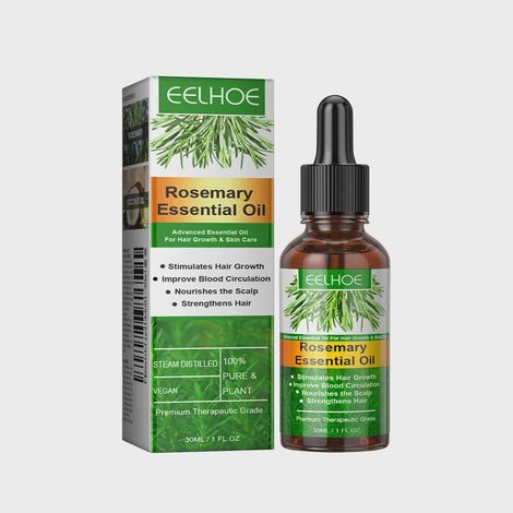 Huile essentielle de romarin pour cheveux - Stimule la circulation sanguine du cuir chevelu, revitalise les follicules pileux, réduit la chute des cheveux et favorise leur repousse.