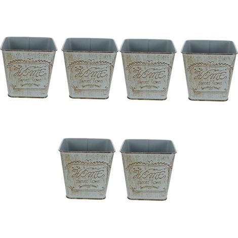 6pièces Pot De Fleurs Vintage De Récipients pour Plantes Succulentes Conteneur De Jardinage Résistant pour Décoration Intérieure Et Extérieure (1/5)