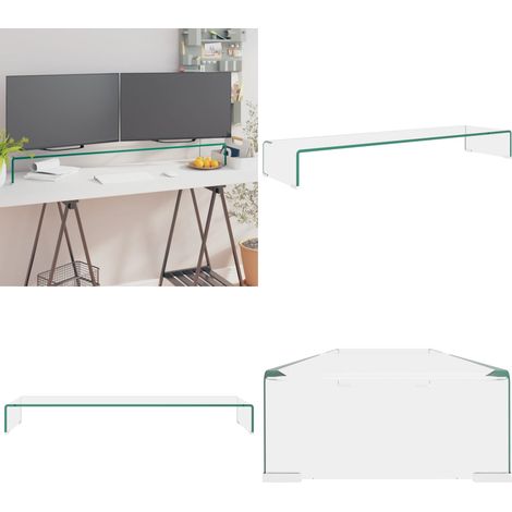 Mobile/Rialzo Porta TV in Vetro Trasparente 110x30x13 cm - Rialzo tv - Mobile tv