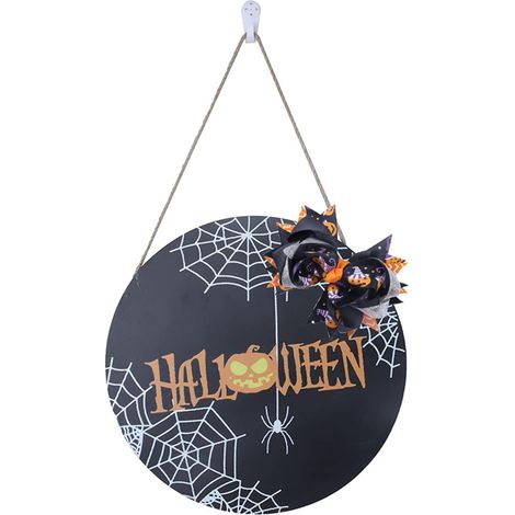 Panneau D Accueil Halloween Ronde - 30 Cm - Décor Porte Avant Mur Balcon Intérieur Extérieur - Avec Cordon De Suspension - 1 Pièce (1/5)