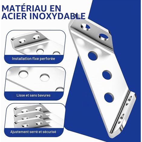 Metal Angle Bracket and Shelf Bracket with Screws Triangular Fixing for Workbench, Cabinet, Table, Chair, Office, Stainless Steel Fixing Bracket (1/4)