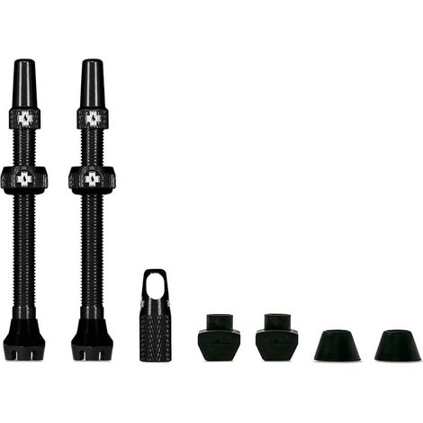 Valves Presta Tubeless - 60 mm - Valves de Vélo Anti-Fuite de Qualité Supérieure avec Outil Démonte-Obus de Valve Intégré - Noir (1/5)