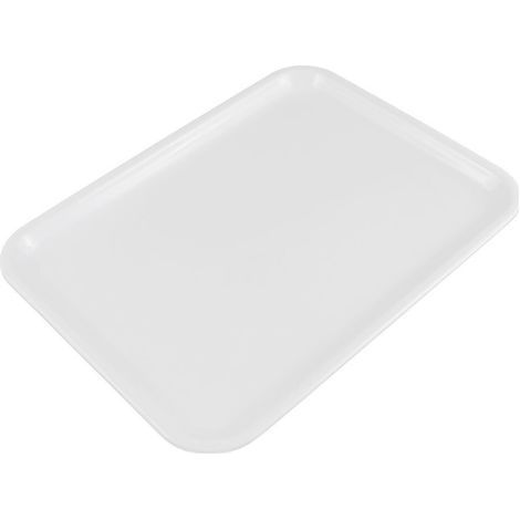 Plateau rectangulaire en plastique blanc (1/3)