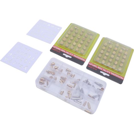 Lot de 110 embouts pyrogravure laiton lettres chiffres pour cuir bois gravure marquage outil bricolage adulte débutant (1/5)
