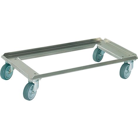 BRB Edelstahl-Transportroller für Behälter 800 x 400 mm, offene Deckfläche