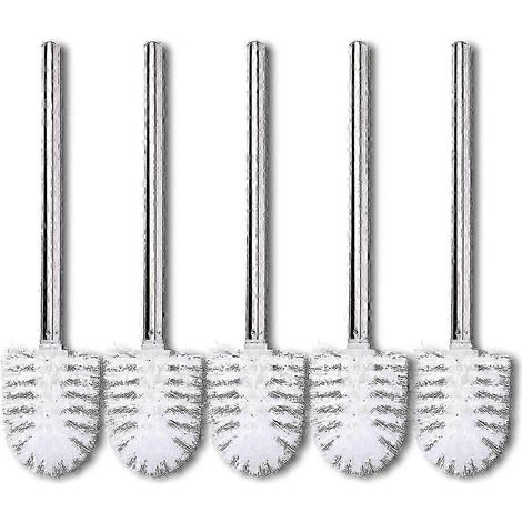 Lot de 2 brosses de toilette noires avec manche en acier inoxydable (1/4)