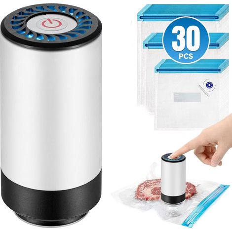 Scelleuse Sous Vide Portative - Moteur Silencieux - Temps De Scellage 10 S - Pour Cuisine Barbecue Voyage - 1 Pièce + 30 Sachets (1/5)