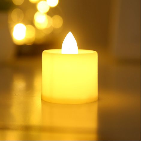 (96 rond lumière chaude) Bougie LED sans flamme, bougeoir électronique alimenté par batterie, convient à une utilisation en intérieur. (1/5)