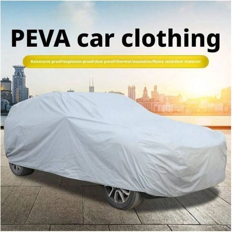 Housse de Voiture Renforcée Anti-UV/Pluie (L:480x175x120cm) - Protection universelle toutes saisons, résistante à la poussière/gel/chaleur