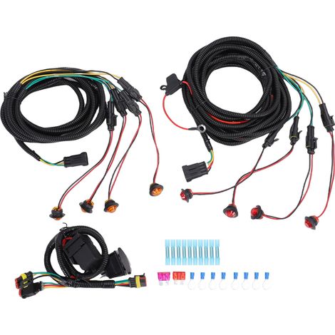 Kit de faisceau de câbles pour clignotants de VTT et UTV avec interrupteur vert, 8 feux LED, éclairage d'urgence et clignotants (1/5)