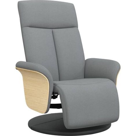 Chaise longue relax avec repose-pieds intégré – Canapé lit convertible en tissu gris clair, design moderne et confortable pour salon ou chambre (1/5)