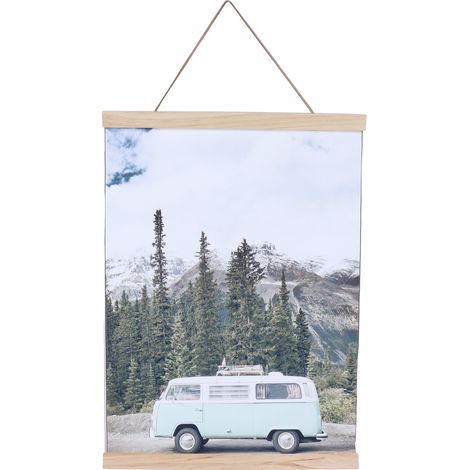 Poster suspendu HD sur toile enroulée, décoration murale avec cadre en bois (1/5)