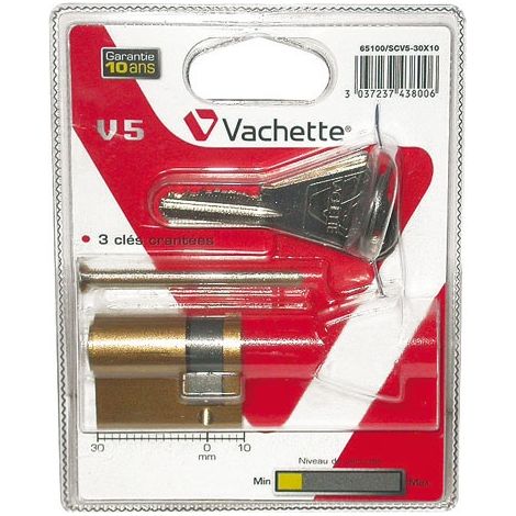 Demi cylindre Vachette laiton pour porte de garage 30x10 (1/3)