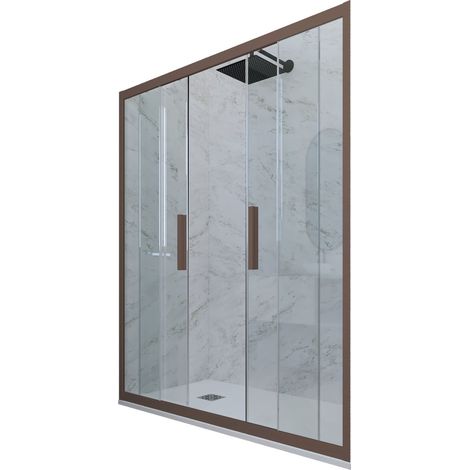 Porta doccia Chocolate scorrevole  cm nicchia vetro Glam