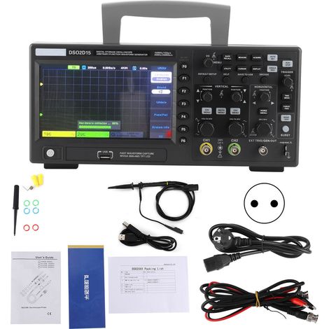 Oscilloscope numérique DS02D15 150MHz 8M (2 canaux) échantillonnage 1GSa/s avec générateur de signaux, prise UE 100-240V (1/5)