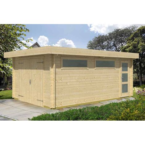 Canberra-Log Cabin, Wooden Garden Room, Timber Summerhouse, Home Office - L422.7 x W600 x H233.7 cm