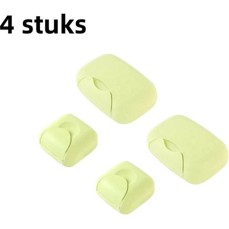 Ensemble de 4 porte-savons - Porte-savon - Boîte de rangement de voyage étanche - Boîte de savon de voyage - Conception anti-fuite - Convient pour le savon solide - 2x petit + 2x grand - Vert clair (1/5)
