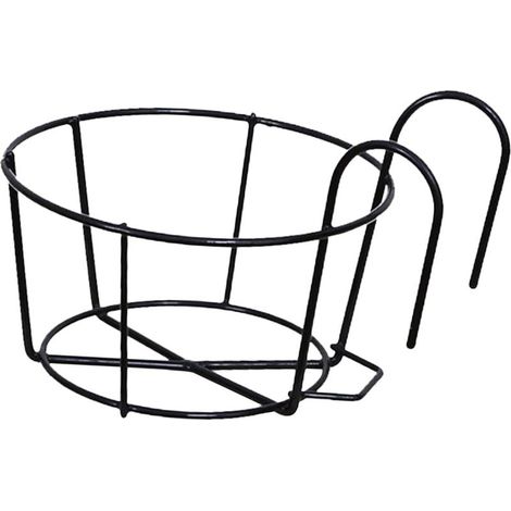 Garde-Corps jardinières Porte-Pot de Fleur Ronde clôture étagère conteneur Fer Art paniers Suspendus Fer Art Support pour extérieur Balcon Pont Porche, Noir 12cm (1/5)