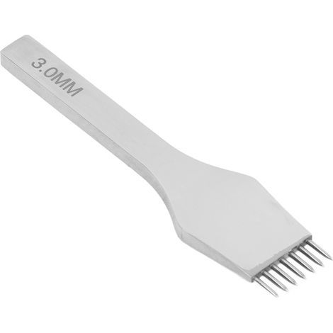 Fer à piquer en acier rapide miroir pour cuir, outil de découpe et de marquage rond, 3.0mm 7 dents