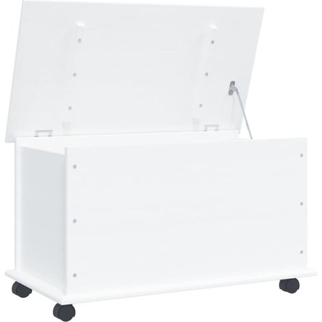 Coffre de rangement et roulettes ALTA blanc bois massif de pin (1/5)