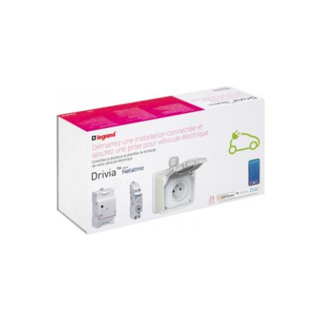 Legrand – Pack de démarrage Green’up Access connecté – Prise renforcée 16A 230V – Indice de protection IP66 – Câble de recharge pour véhicule électrique