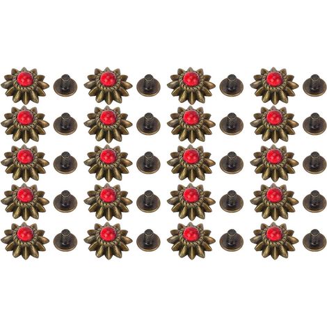 Lot de 20 Rivets Décoratifs en Alliage de Zinc pour Maroquinerie, Boucles Conchos Décoratives, pour Travaux Manuels, œuvres D'art Faites à la Main, Accessoires de Style Occidental pour (1/5)