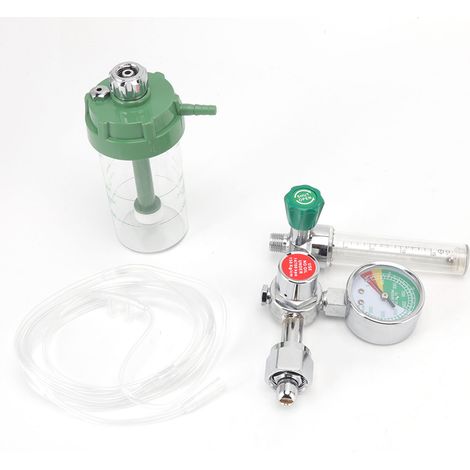 Manomètre régulateur d'oxygène CGA540 filetage interne, inhalateur flotteur, débitmètre absorbeur, équipement médical d'urgence pour soins à domicile (1/5)
