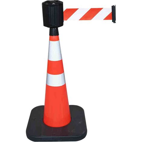 Cône de sécurité avec sangle RS PRO Rouge, blanc Haut. 1 m ( Prix pour 1 )