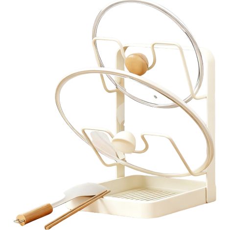 Soporte para tapas, encimera, uso doméstico - tabla de cortar blanca de varios niveles, estante de cocina sin agujeros (1/4)