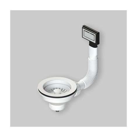 Piletta Per Lavelli Con Troppopieno E Tappo Cestello Bianco Ø 114 Mm (1/3)