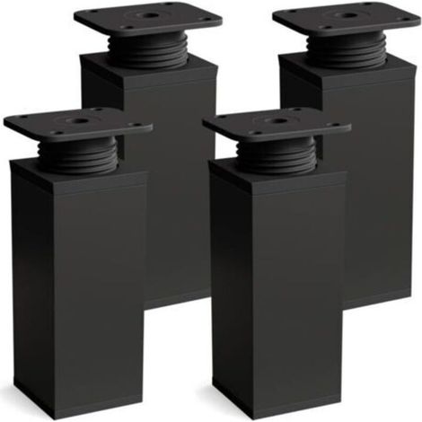 Pieds de meubles lot de 4 Design: Noir mat Hauteur : 60mm réglables Forme angulaire (1/4)