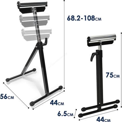 Wolketon 2X Rollenbock Höhenverstellbares Arbeitsbock bis 60 kg Metall Rollenständer 68-108cm (1/4)