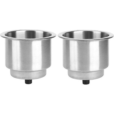 2 Supports en Acier Inoxydable Argenté pour Bouteilles et Tasses, Porte-verre Marin, Étagère à Boissons pour Bateau (1/5)