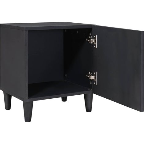 Lot de 2 Tables de chevet - Tables de nuit avec porte Noir 40 x 33 x 46 cm fr34679 (1/5)